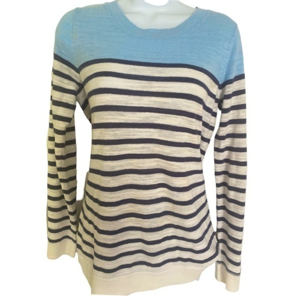 Tommy Bahama Striped Nautical Sweater - M blue navy white , striped , cotton
